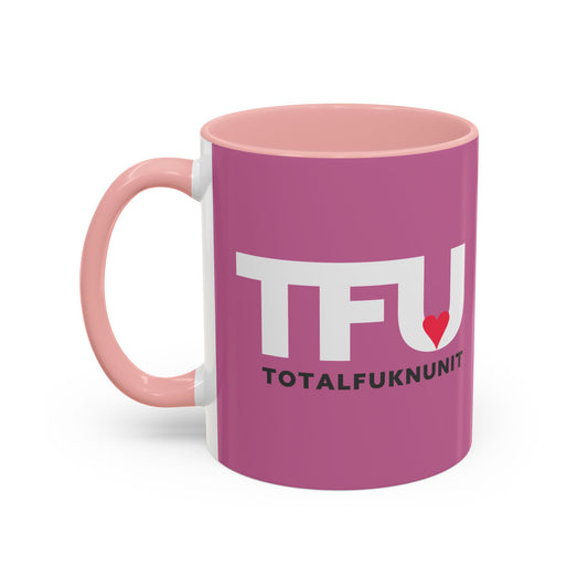 TFU – Total Fukn Unit Accent Coffee Mug — Pink Heart Design (11/15 oz)