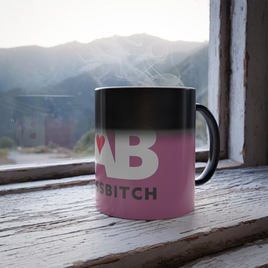 BAB – Bad Ass Bitch Color Changing Mug — 11oz Pink Heart Design