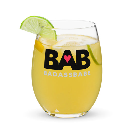 BABabe – Bad Ass Babe Stemless wine glass