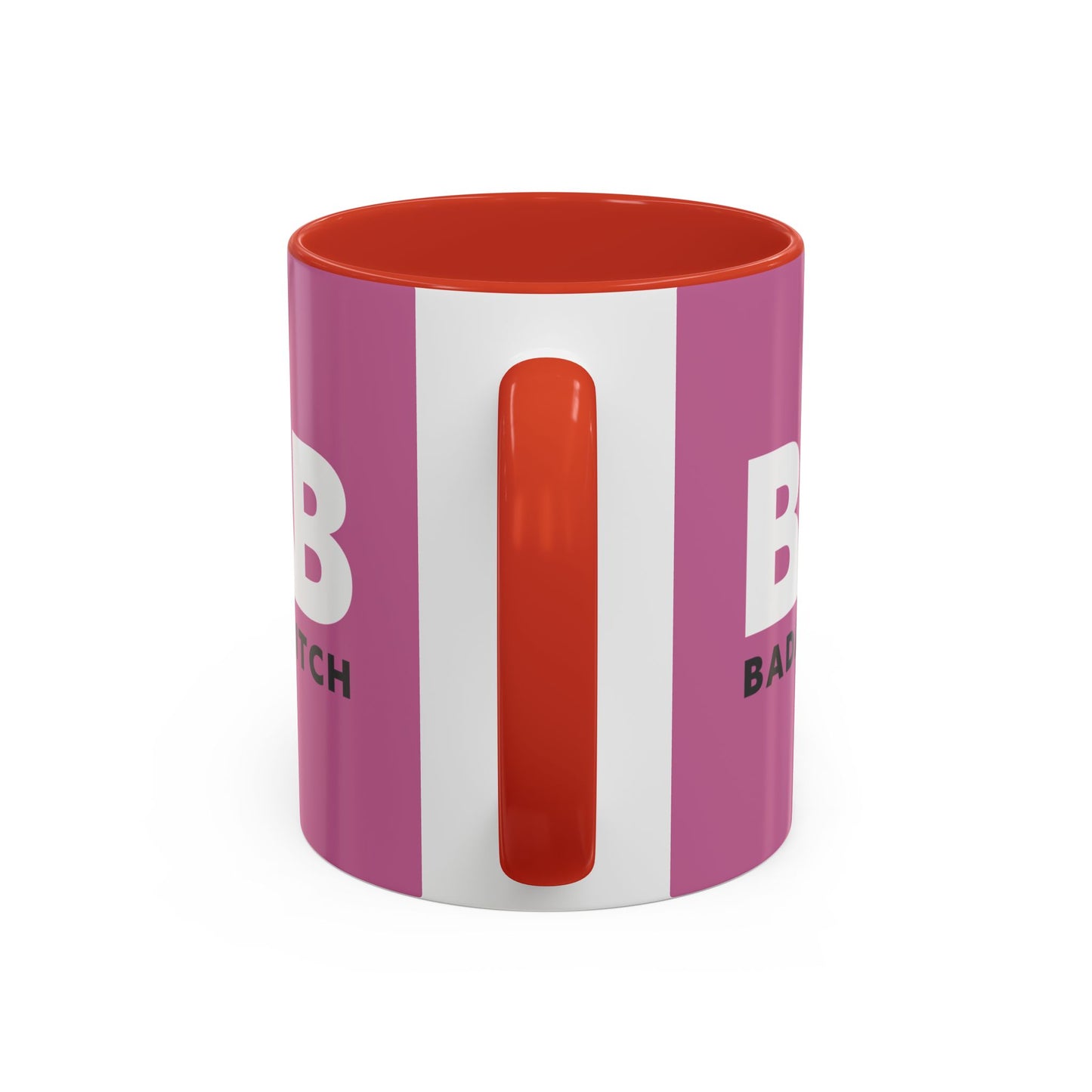 BAB – Bad Ass Bitch Accent Coffee Mug — Pink Heart Design (11/15 oz)