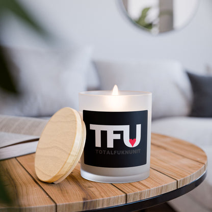 TFU Total Fukn Unit  heart Candle | Frosted Glass 11oz