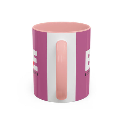 BGE – Best Girlfriend Ever Coffee Mug — Pink Heart Design (11/15 oz)