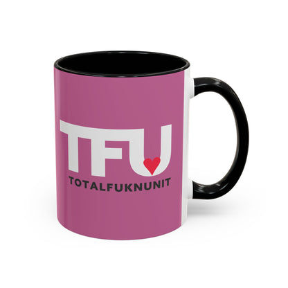 TFU – Total Fukn Unit Accent Coffee Mug — Pink Heart Design (11/15 oz)