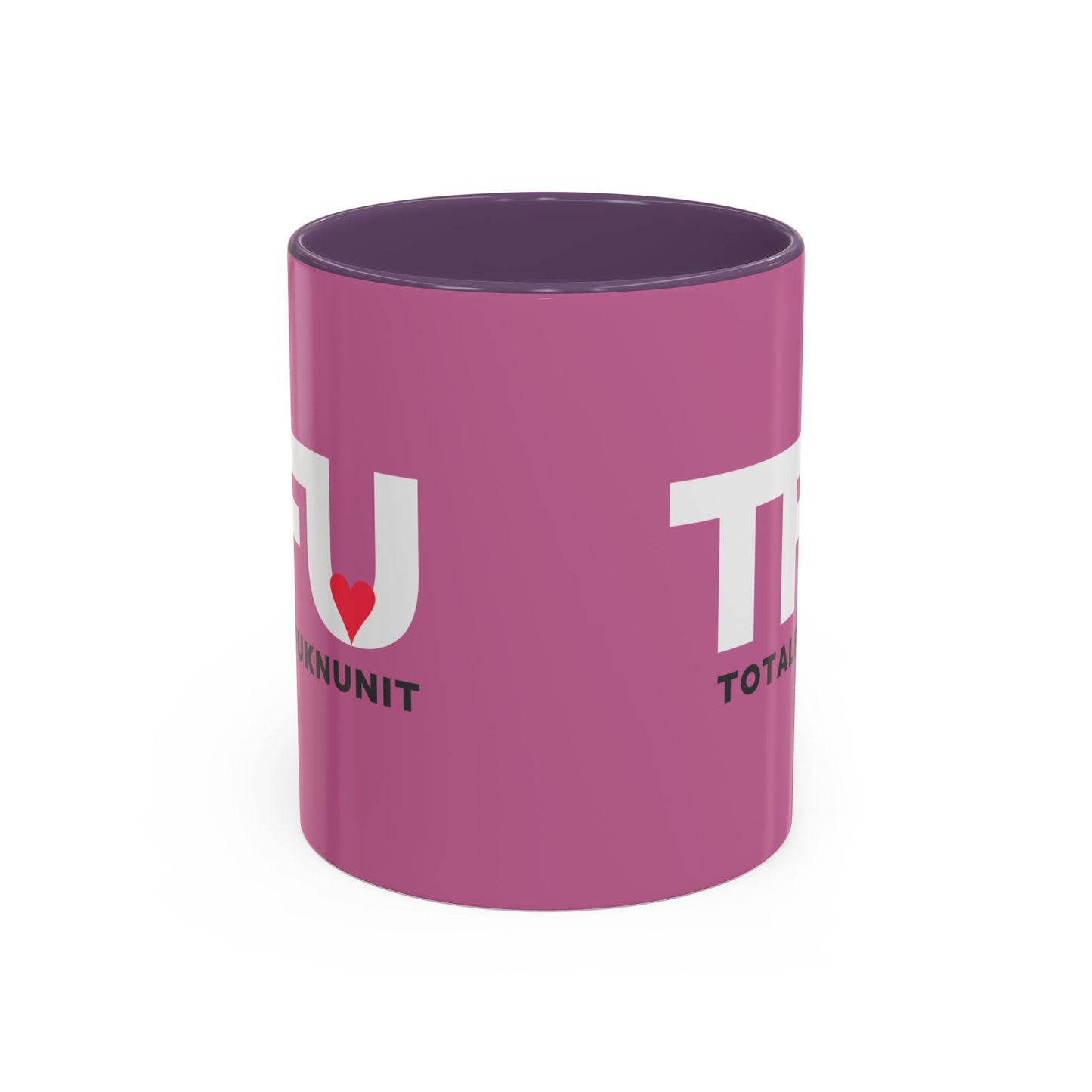 TFU – Total Fukn Unit Accent Coffee Mug — Pink Heart Design (11/15 oz)