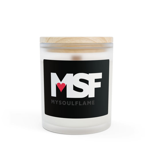 MSF – My Soul Flame Frosted Glass Candle | 11oz Wooden Lid