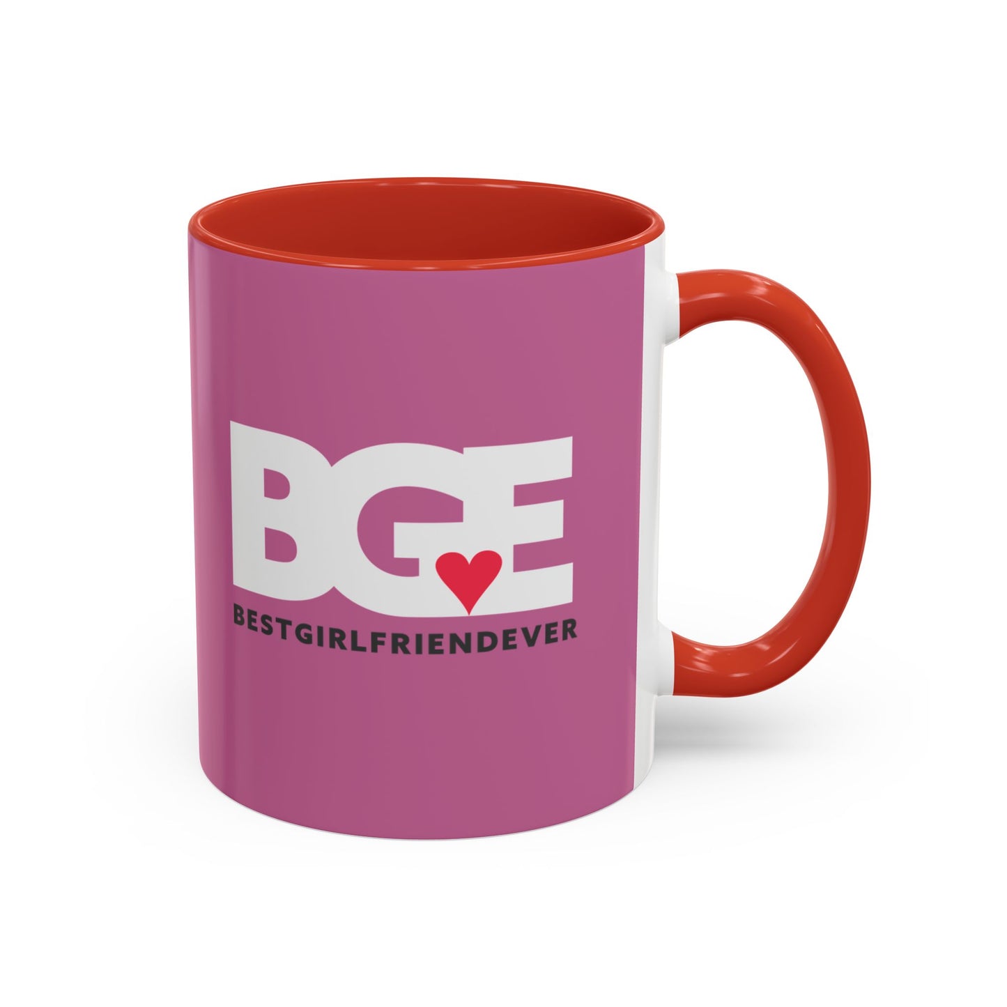 BGE – Best Girlfriend Ever Coffee Mug — Pink Heart Design (11/15 oz)