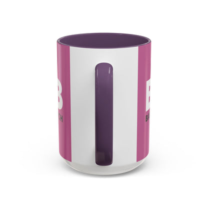 BAB – Bad Ass Bitch Accent Coffee Mug — Pink Heart Design (11/15 oz)