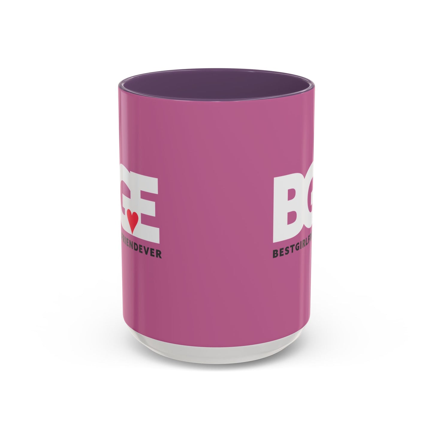BGE – Best Girlfriend Ever Coffee Mug — Pink Heart Design (11/15 oz)