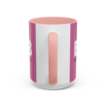 BAB – Bad Ass Bitch Accent Coffee Mug — Pink Heart Design (11/15 oz)