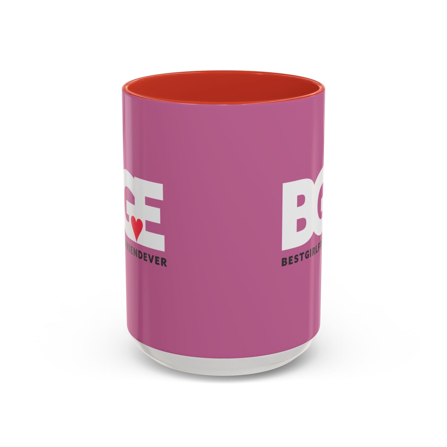 BGE – Best Girlfriend Ever Coffee Mug — Pink Heart Design (11/15 oz)