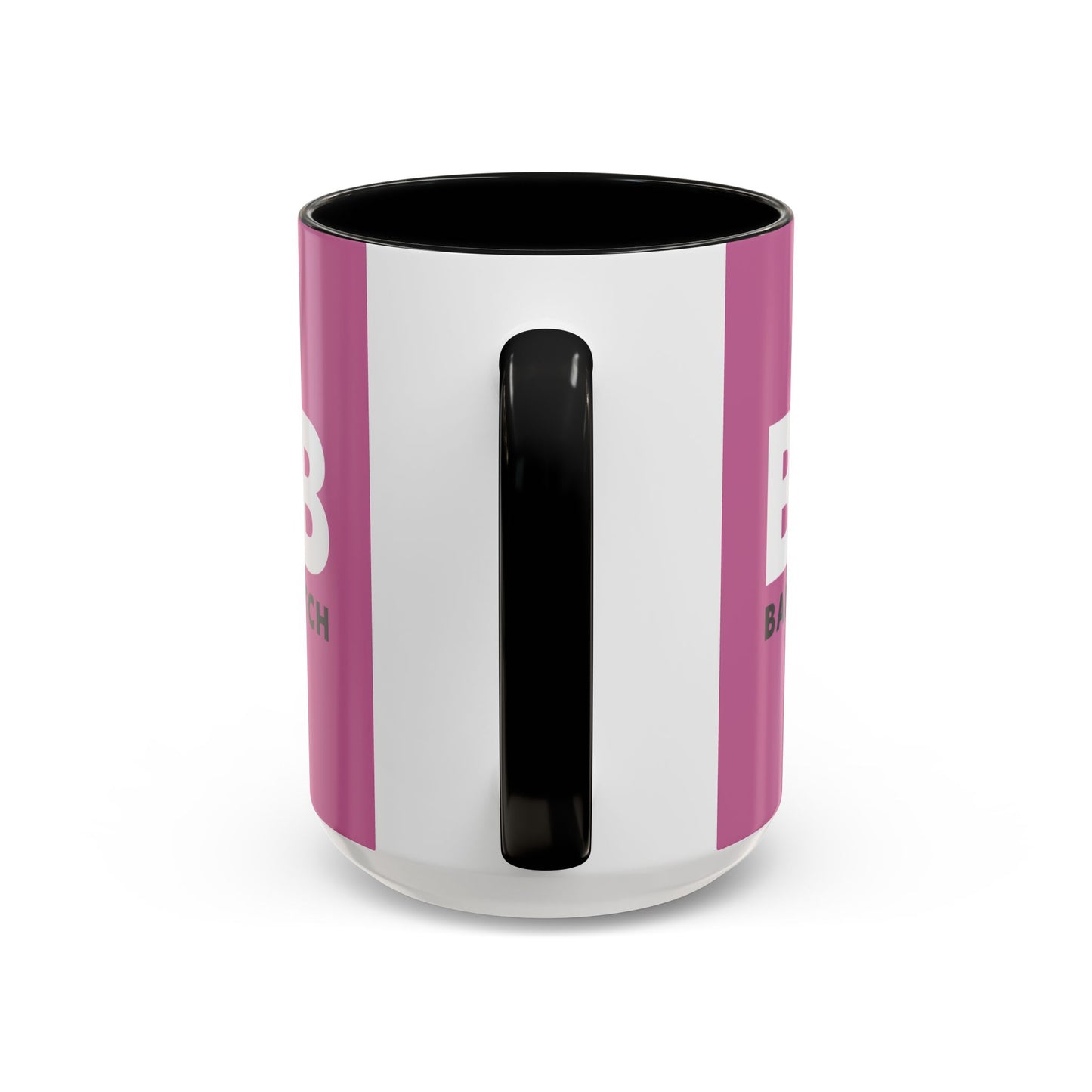 BAB – Bad Ass Bitch Accent Coffee Mug — Pink Heart Design (11/15 oz)