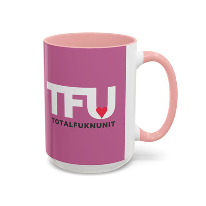 TFU – Total Fukn Unit Accent Coffee Mug — Pink Heart Design (11/15 oz)