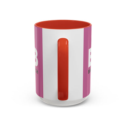 BAB – Bad Ass Bitch Accent Coffee Mug — Pink Heart Design (11/15 oz)