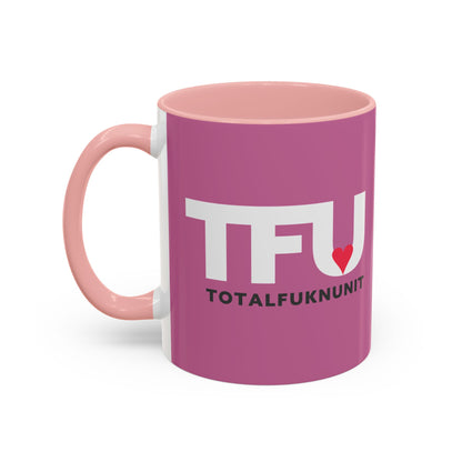 TFU – Total Fukn Unit Accent Coffee Mug — Pink Heart Design (11/15 oz)
