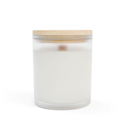MSF – My Soul Flame Frosted Glass Candle | 11oz Wooden Lid