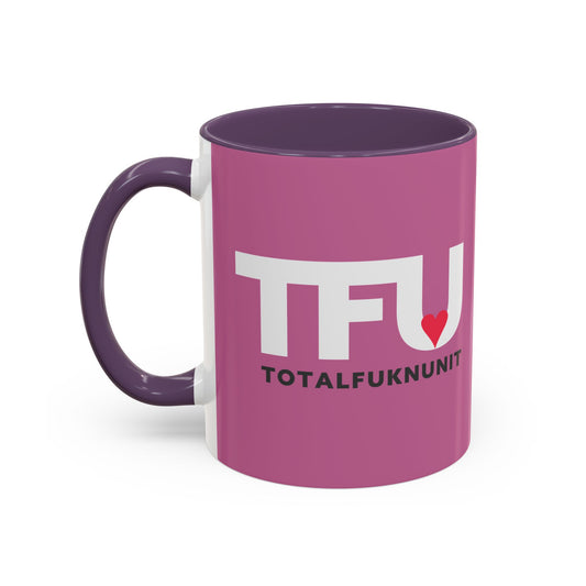 TFU – Total Fukn Unit Accent Coffee Mug — Pink Heart Design (11/15 oz)