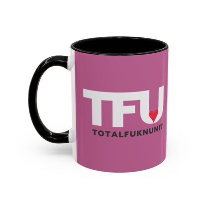 TFU – Total Fukn Unit Accent Coffee Mug — Pink Heart Design (11/15 oz)