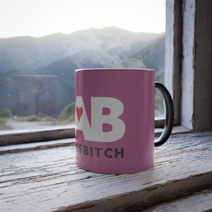 BAB – Bad Ass Bitch Color Changing Mug — 11oz Pink Heart Design