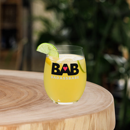 BABabe – Bad Ass Babe Stemless wine glass