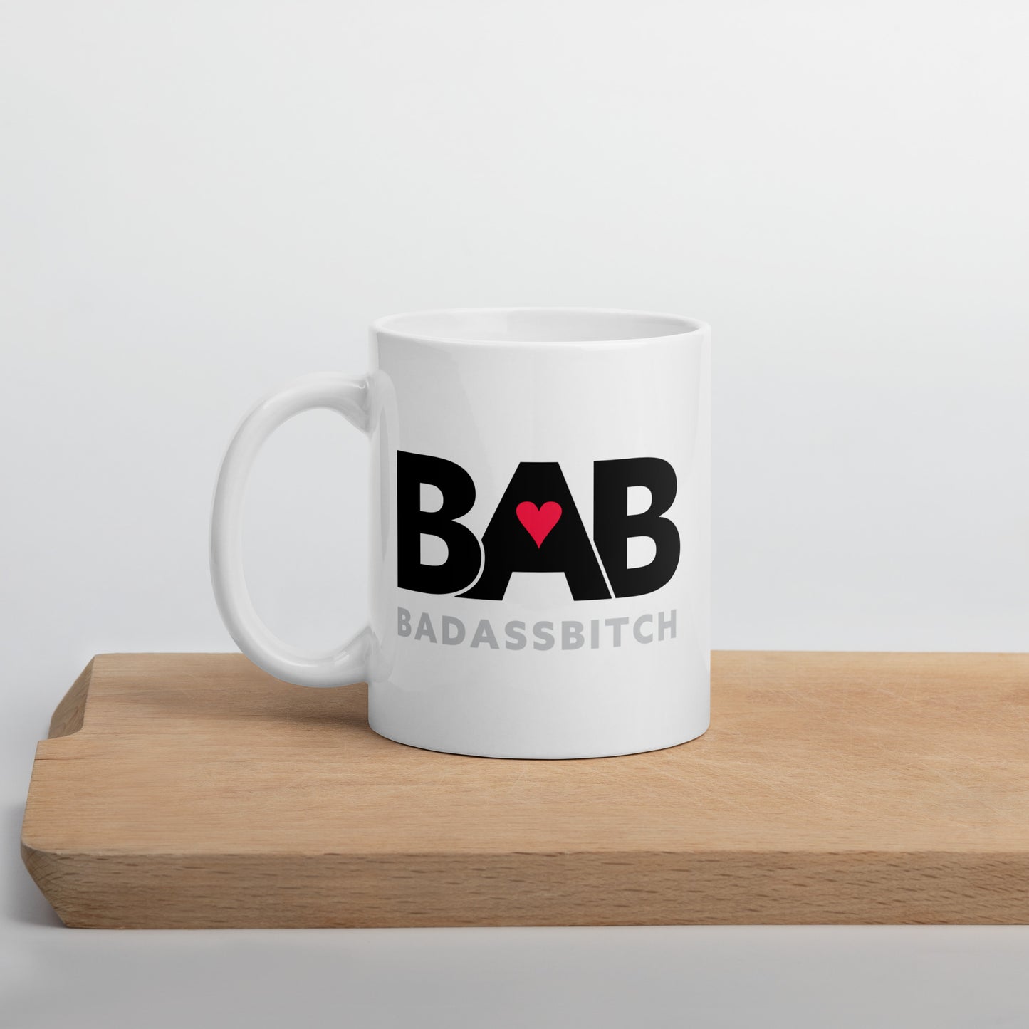 BAB – Bad Ass Bitch White glossy mug