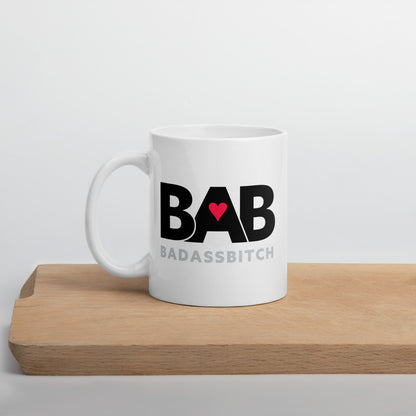 BAB – Bad Ass Bitch White glossy mug