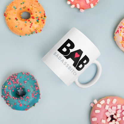 BAB – Bad Ass Bitch White glossy mug