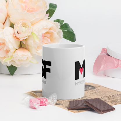 White glossy mug MSF – My Soul Flame