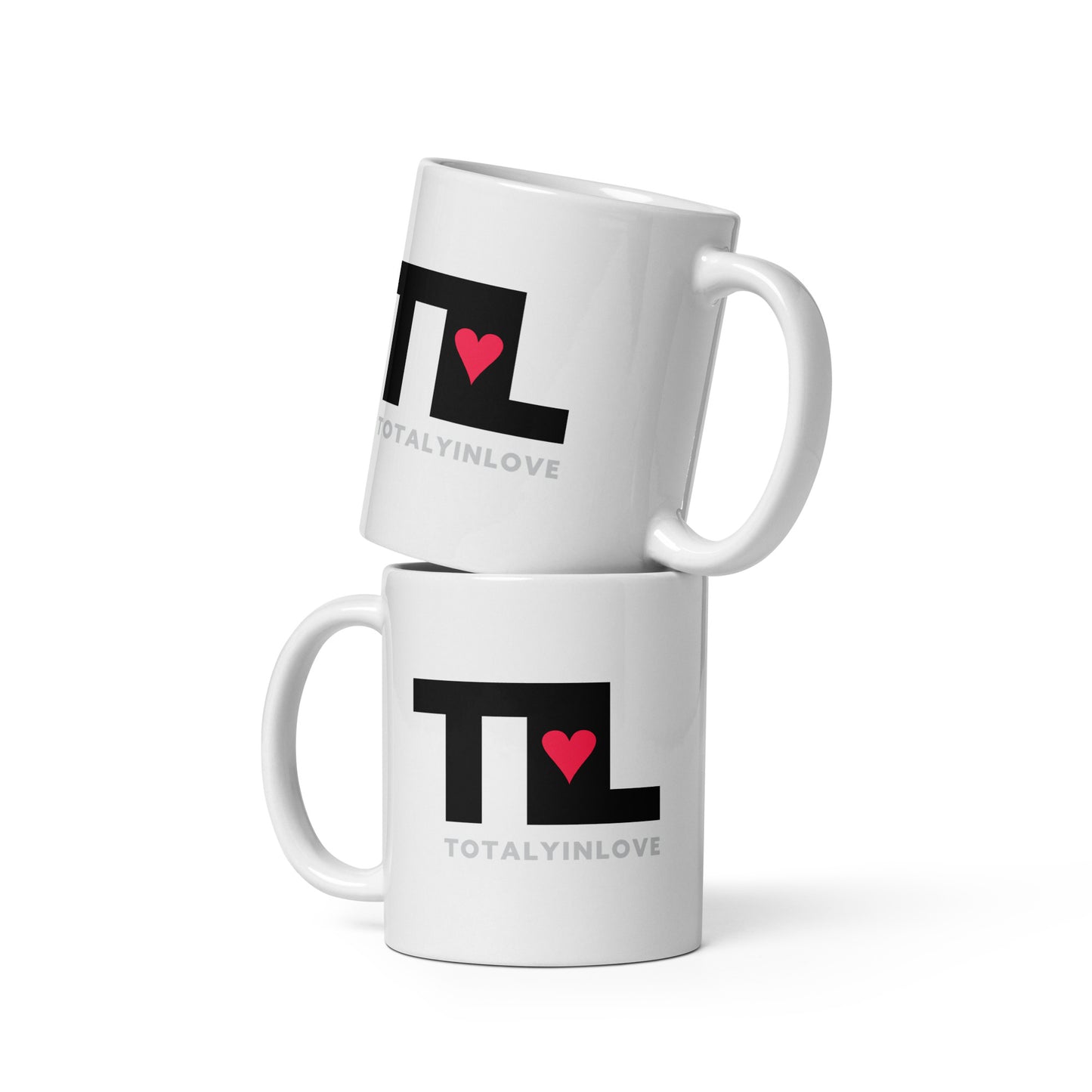 White glossy mug TIL – Totally in Love