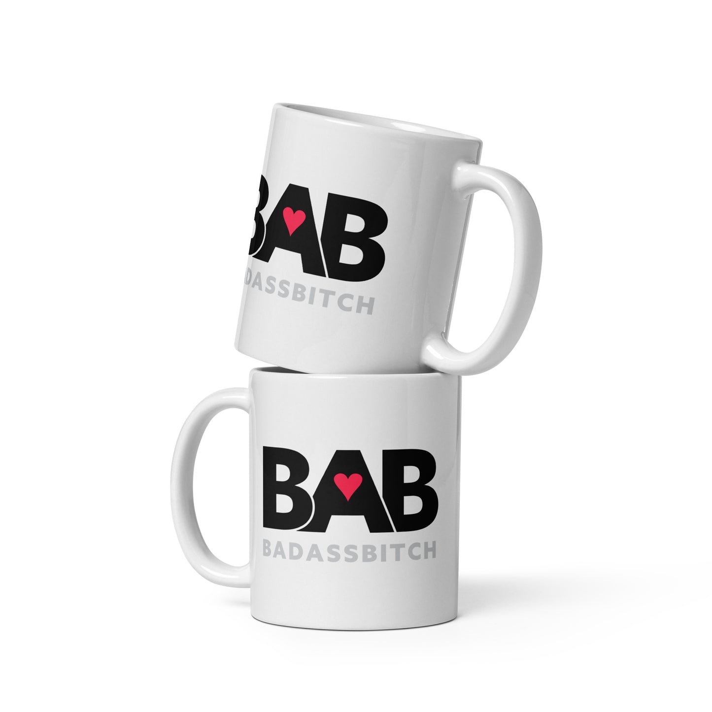 BAB – Bad Ass Bitch White glossy mug