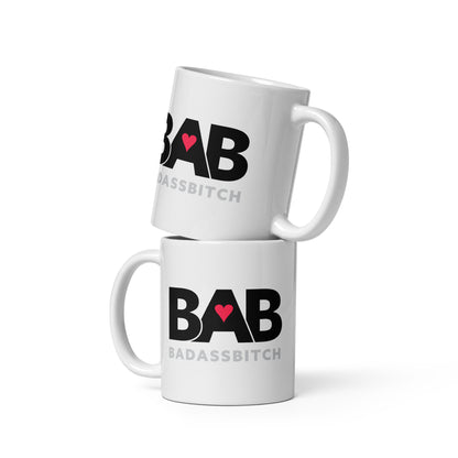 BAB – Bad Ass Bitch White glossy mug
