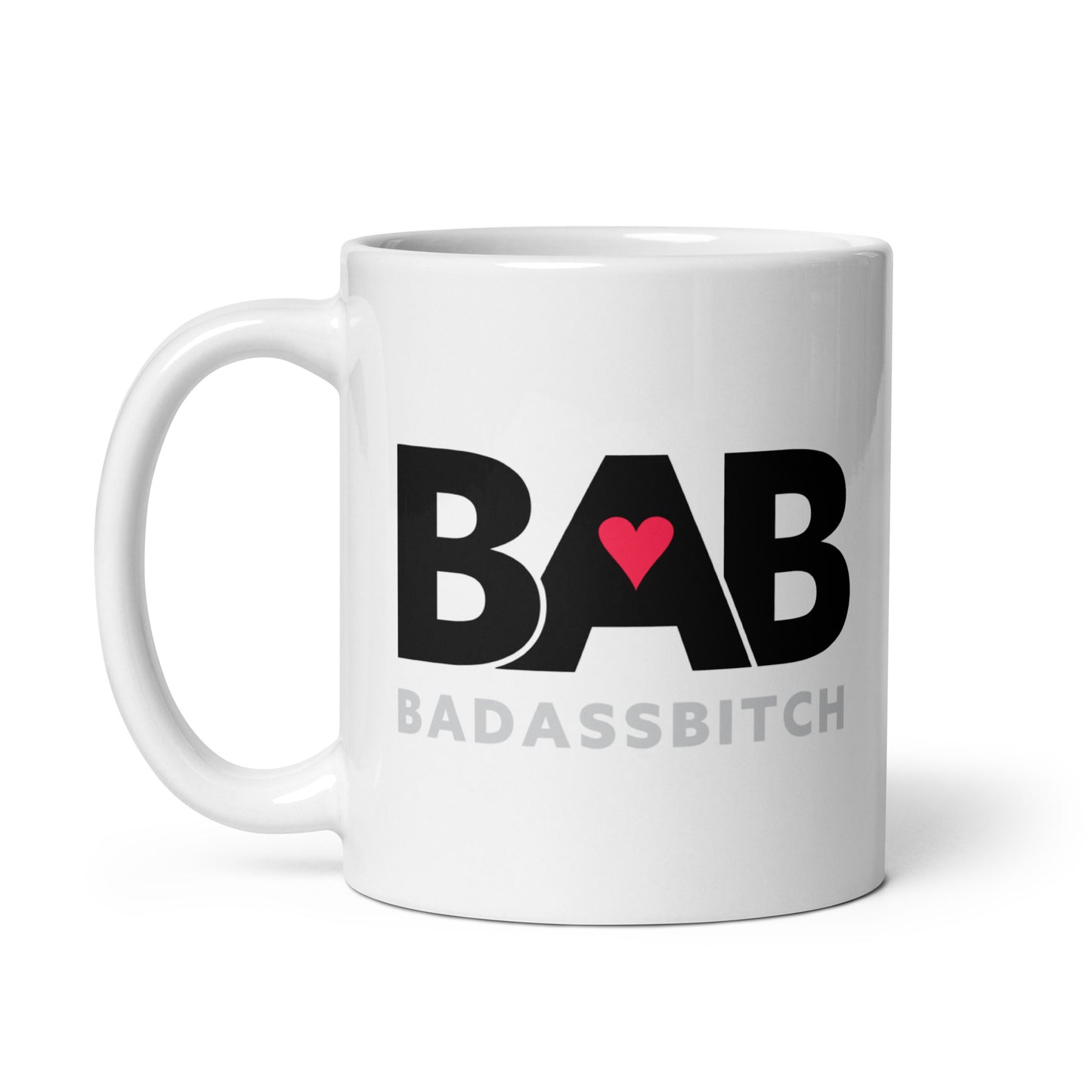 BAB – Bad Ass Bitch White glossy mug