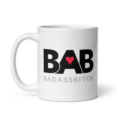 BAB – Bad Ass Bitch White glossy mug