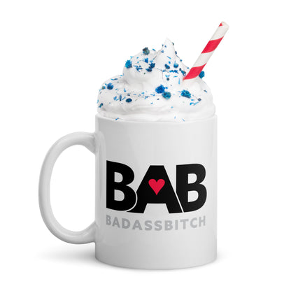 BAB – Bad Ass Bitch White glossy mug