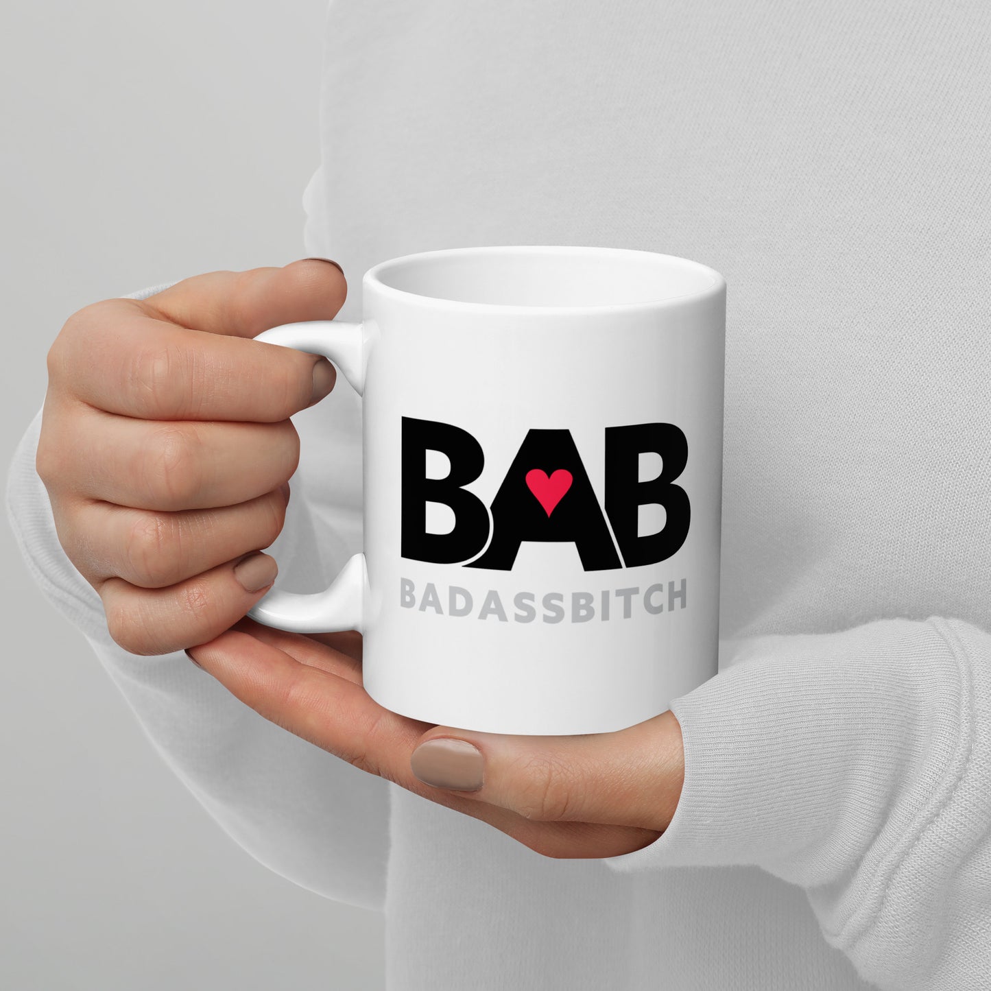 BAB – Bad Ass Bitch White glossy mug