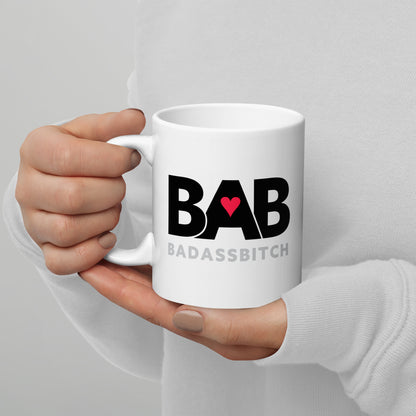 BAB – Bad Ass Bitch White glossy mug
