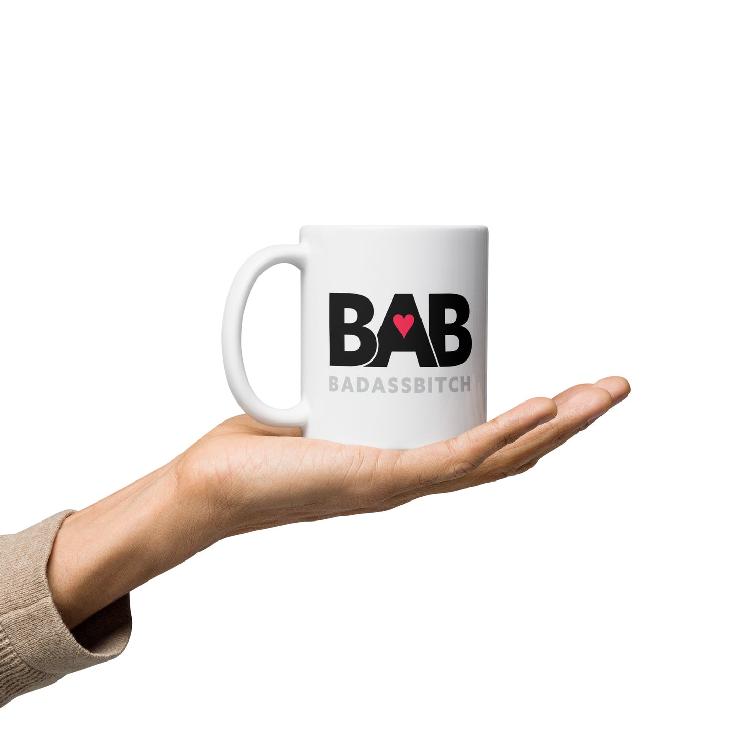 BAB – Bad Ass Bitch White glossy mug