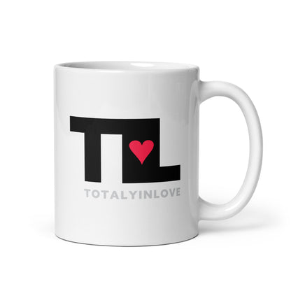 White glossy mug TIL – Totally in Love