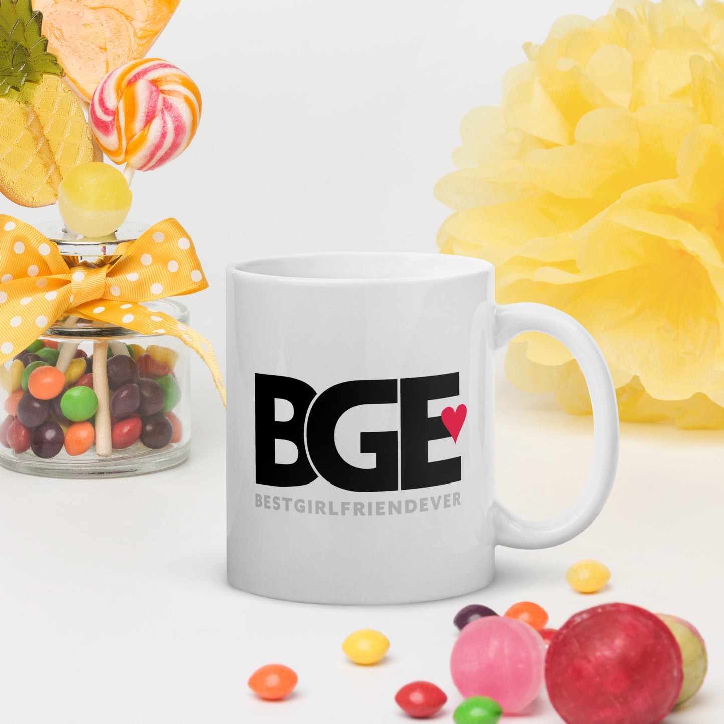 BGE – Best Girlfriend Ever White glossy mug