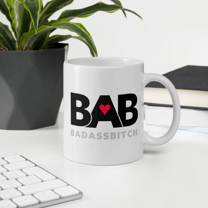 BAB – Bad Ass Bitch White glossy mug