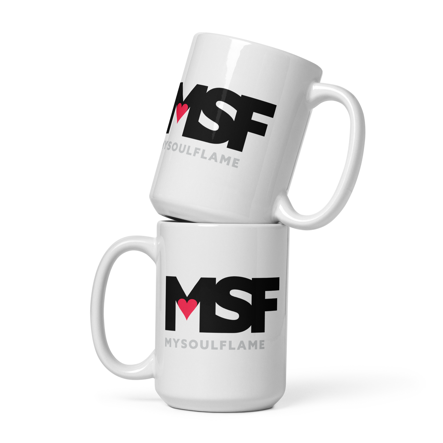 White glossy mug MSF – My Soul Flame