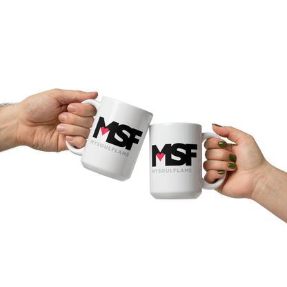 White glossy mug MSF – My Soul Flame
