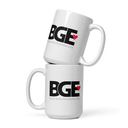 BGE – Best Girlfriend Ever White glossy mug