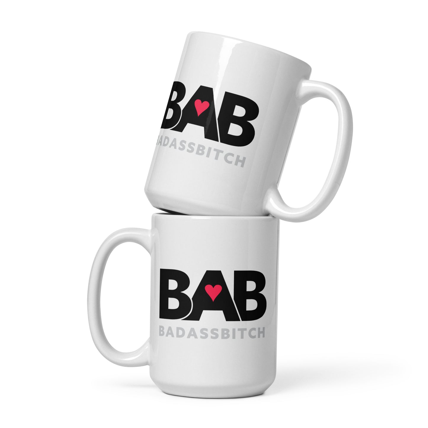 BAB – Bad Ass Bitch White glossy mug