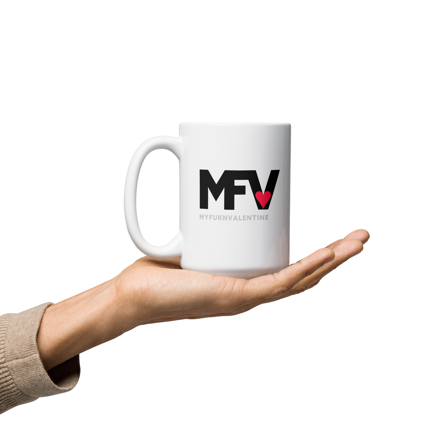 White glossy mug MFV – My Fukn Valentine