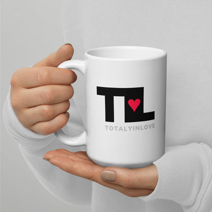 White glossy mug TIL – Totally in Love
