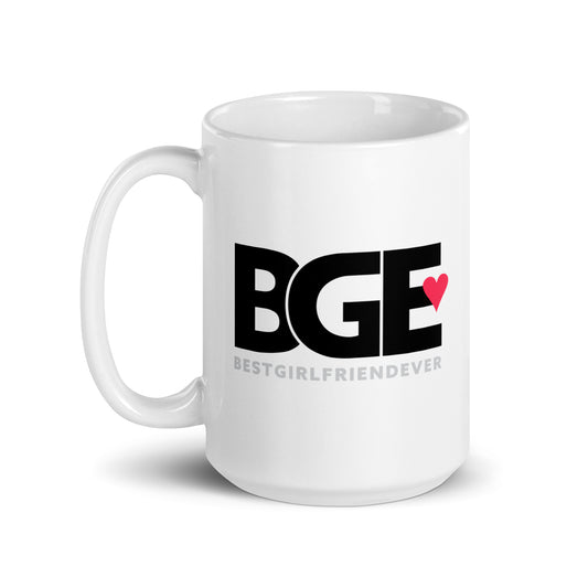 BGE – Best Girlfriend Ever White glossy mug