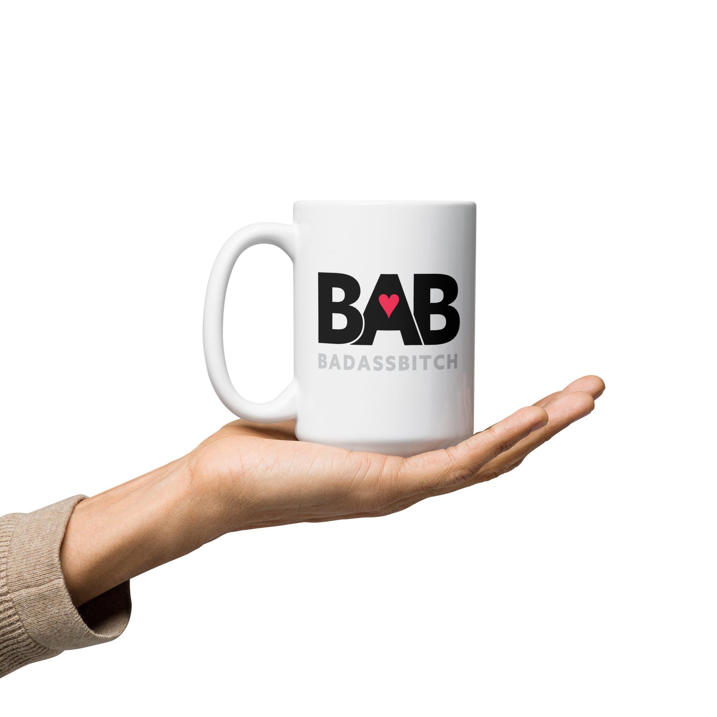 BAB – Bad Ass Bitch White glossy mug