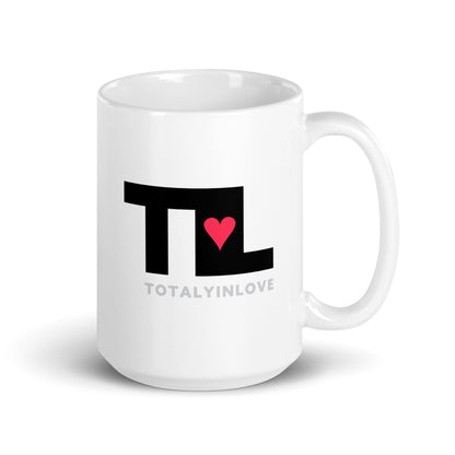White glossy mug TIL – Totally in Love