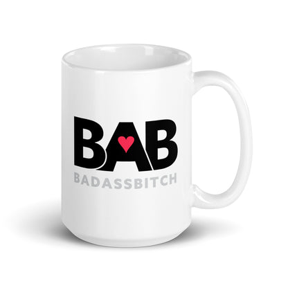 BAB – Bad Ass Bitch White glossy mug