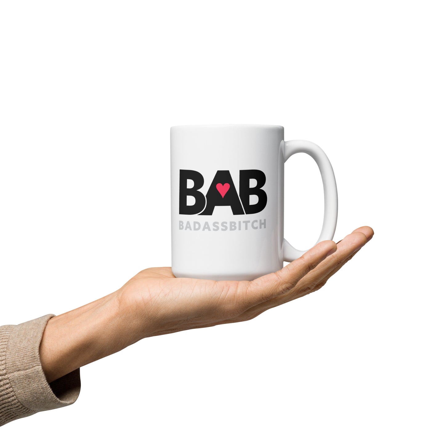 BAB – Bad Ass Bitch White glossy mug